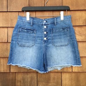 Madewell High Rise Button Down Jean Short Cutoffs